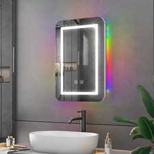 Recessed RGB LED Medicine Cabinet with Mirror 3-Color Lighted Medicine Cabinets