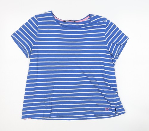 Crew Clothing Company Damen blau gestreiftes T-Shirt Größe 14
