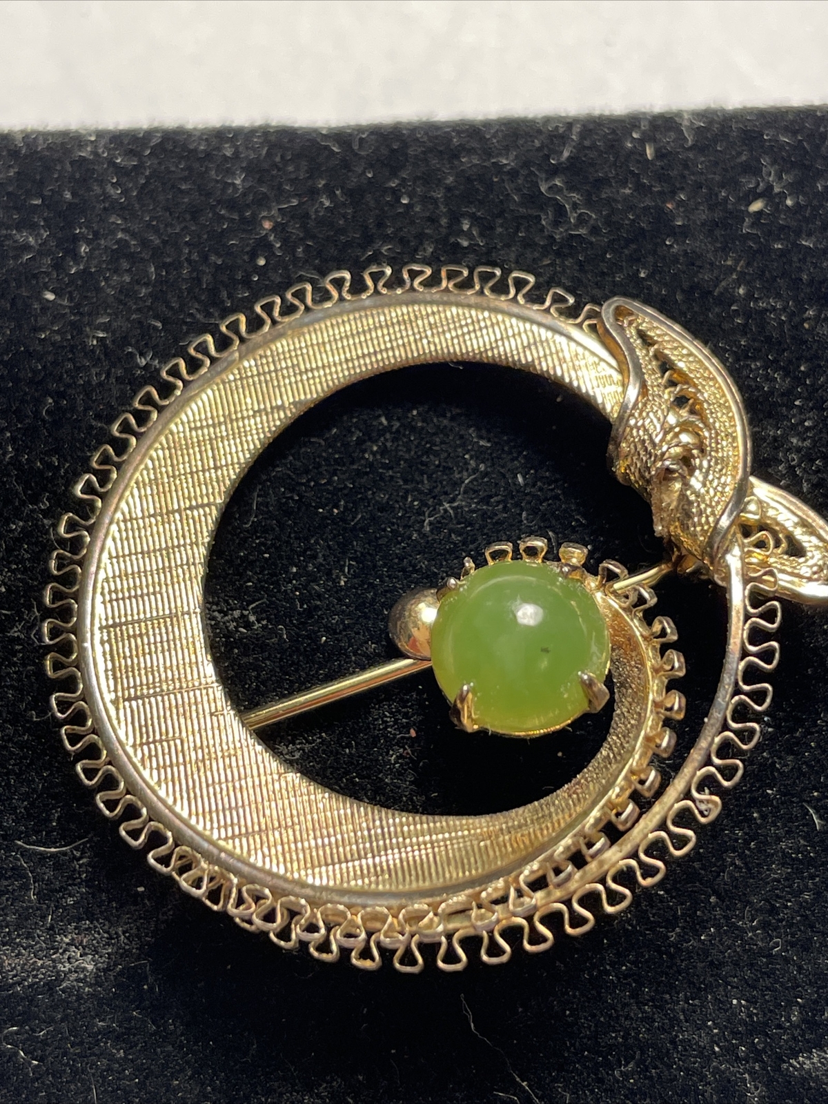 vintage Sorrent jade gold overlay on sterling circle… - Gem