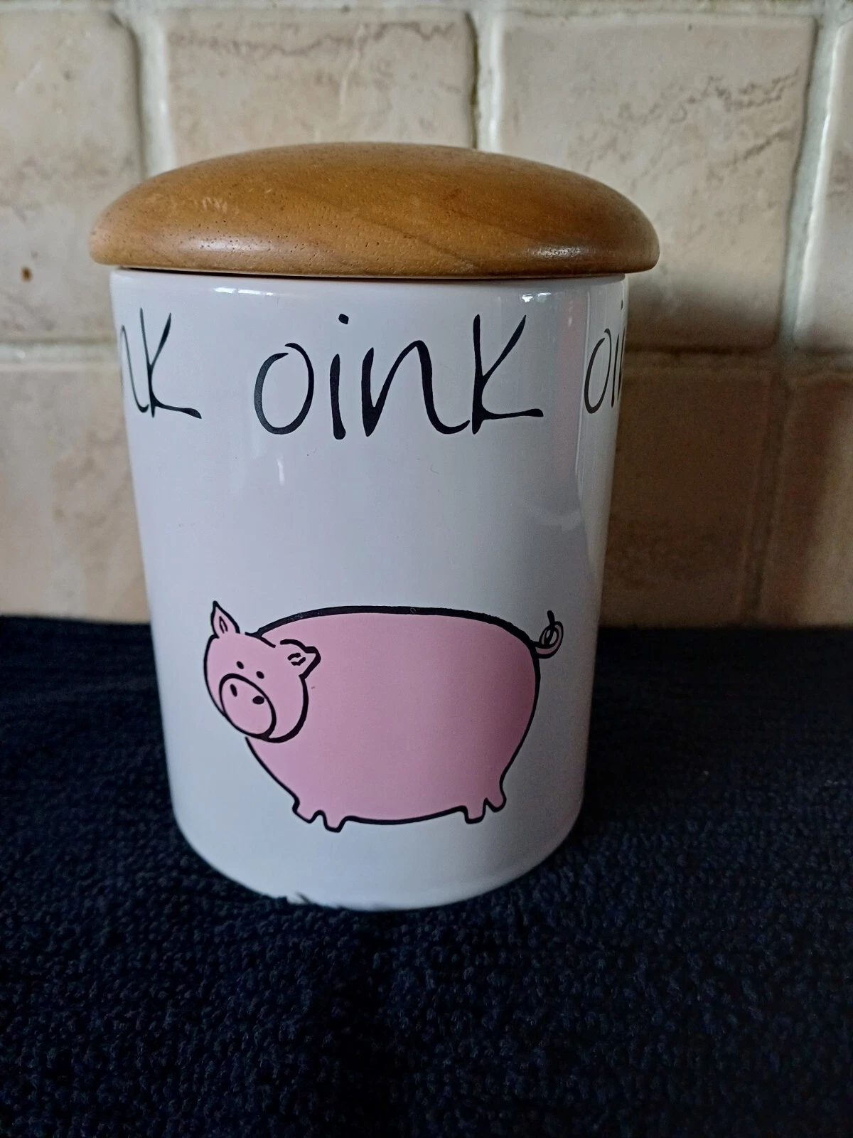 Farmyard Moo Baa Oink Range China Pig Canister Storage Jar for Tea Coffee