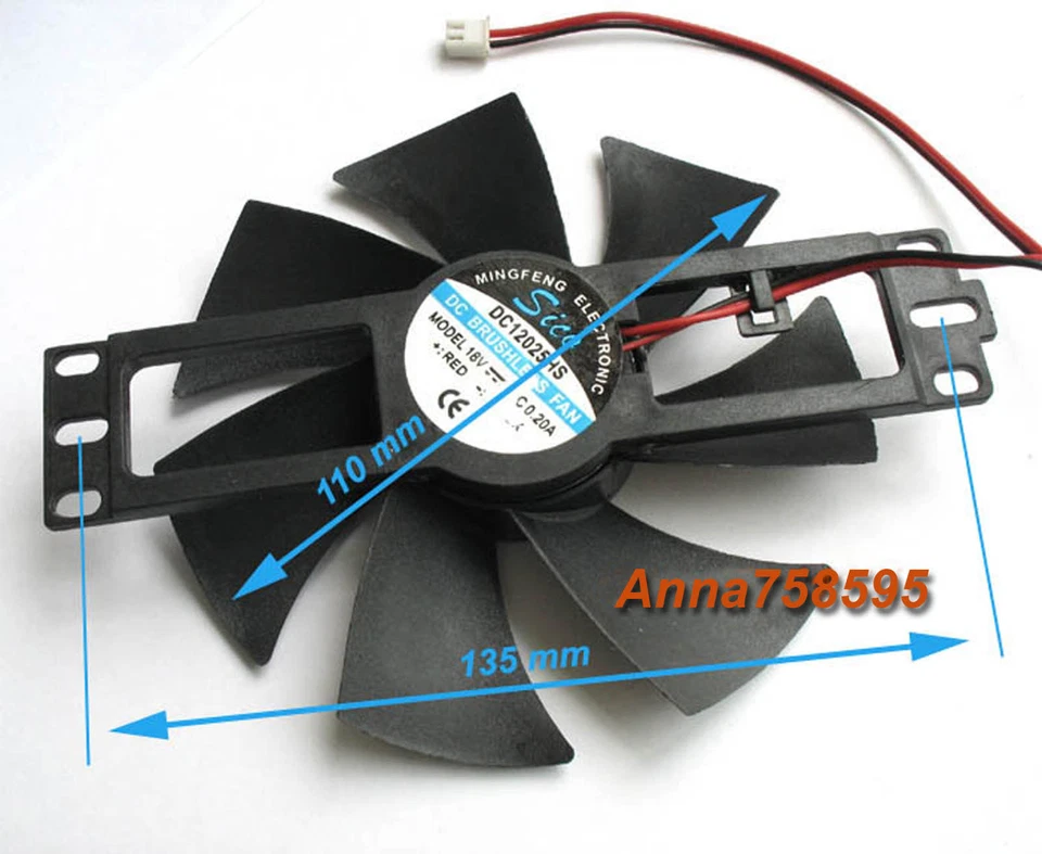 2pcs Case Cooling Fan DC 12V 0.20A 110mm for Induction cooker repair - Image 4 of 4