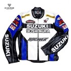 SUZUKI ROCKET YOSHIMURA LEATHER JACKET ARMOR PROTECTED CE APPROVED FOR MEN BIKER