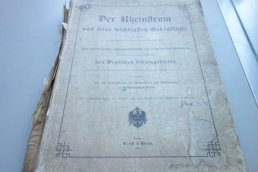 Der Rheinstrom Rhein und seine wichtigsten Nebenflüsse 1889 Grossherzogtum Baden - Bild 1 von 4