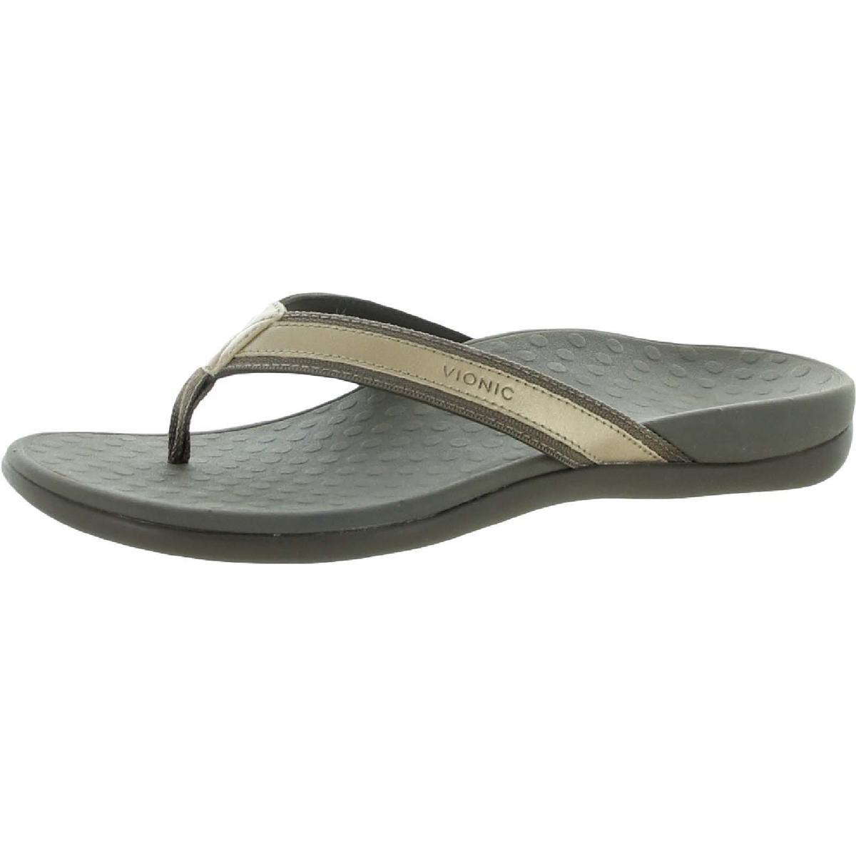 Женские босоножки на ремешках из кожи Tide Bronze от Vionic 6 среднего размера (B,M) BHFO 8400