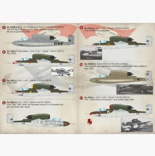 Print Scale 72-247 Waterslide Decal for airplane 1:72 Heinkel He.162 Salamander - Picture 7 of 24