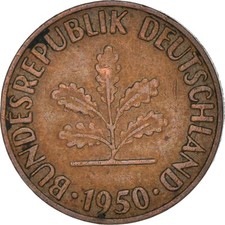 #950781 M&uuml;nze, Bundesrepublik Deutschland, Pfennig, 1950, Munich, SS, Copper P