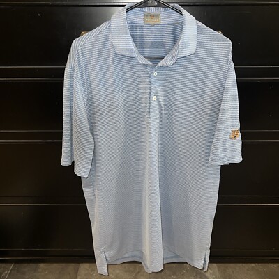 FENNEC Highly Evolved Men s Golf Polo Blue/White Striped Medium