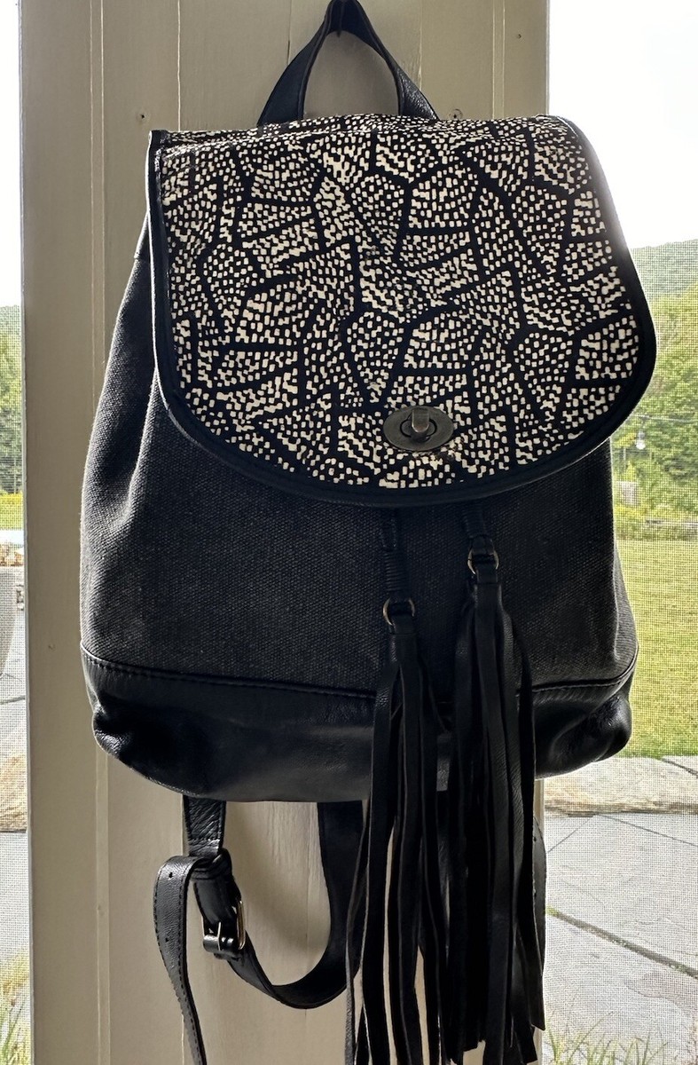 cotton canvas mini backpack brown green black Zem Mini Backpack