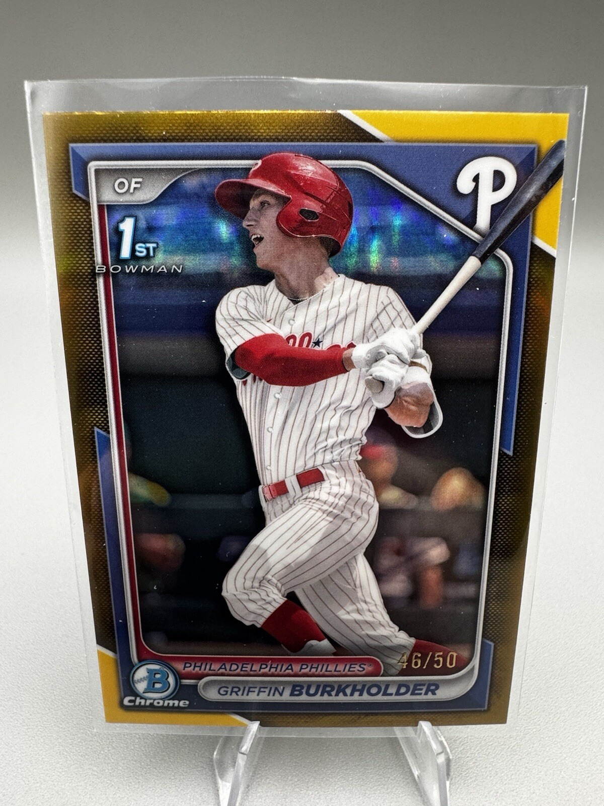 2024 Bowman Draft Chrome Griffin Burkholder 1st Bowman Gold Refractor /50 RC