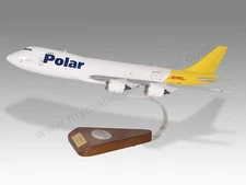 Boeing 747-8 Polar DHL Desk Wood Airplane New Model Small Scale 1/250