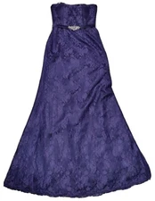 • Modern Maid Collection Women's Sleeveless Floral Lace Maxi Dress Size 8 Purple