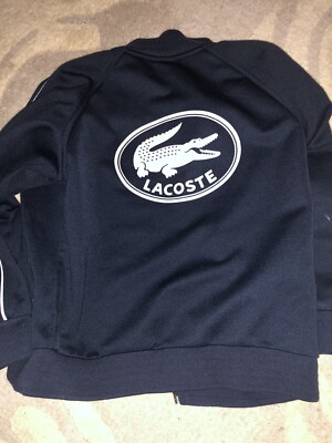 Lacoste boys track jacket crocodile print. Sz 6 Y