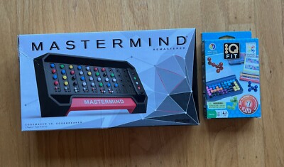MASTERMIND Pressman Board Game Toy & IQ Fit Multi-level Logic Boardgame Lot of 2