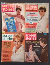 SCREEN STORIES MAGAZINE  1960s LOT OF 4 DEBBIE REYNOLDS, TAYLOR & BURTON, ELVIS