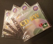 Memorex 4 Pack CD-RW Platinum 650 MB 74 Min 2X 4X Write Speed Backup Recording