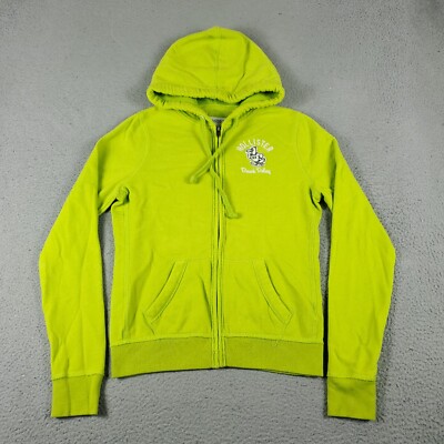 Hollister Sweater Womens Large Yellow/Green Full Zip Up Hoodie