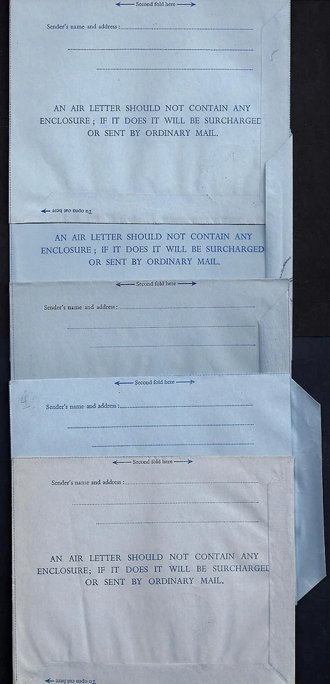BAHRAIN 1953 58 FIVE AIR LETTER FIRST DAY OF ISSUE CANCELS FG2b FG4 FG5 FG7 FG8 - Image 2 of 2