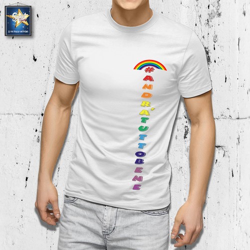 T-shirt maglietta #ANDRA'TUTTOBENE Mamma Papà Bimbo family famiglia UNITI - 第 1/9 張圖片