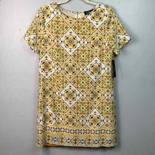 Lulus New with Tag Yellow Print Short Sleeve Mini Dress Size Small