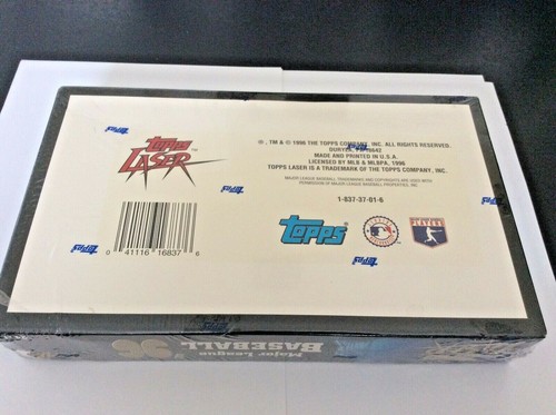RARE FACTORY SEALED 1996 TOPPS LASER BASEBALL SERIES 1 HOBBY BOX, 24 PACKS - Picture 6 of 7