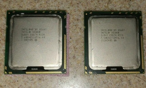 2PCS Intel Xeon X5687 3.6 GHz 4 Cores SLBVY LGA1366 6.4 GT/s QPI CPU - Picture 2 of 4