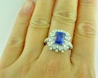 18k Solid White Gold Natural Diamond & AAA Emerald  Cut Tanzanite Ring 5.64 ct — photo 3