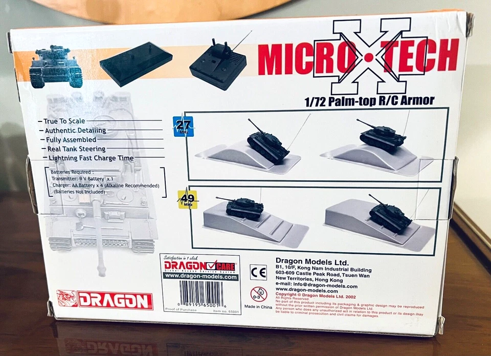 DRAGON Micro X Tech 1/72 Palm-Top R/C Armor Tiger I Sd.Kfz.181 Ausf.H1 40MHz NEW - Image 3 of 4