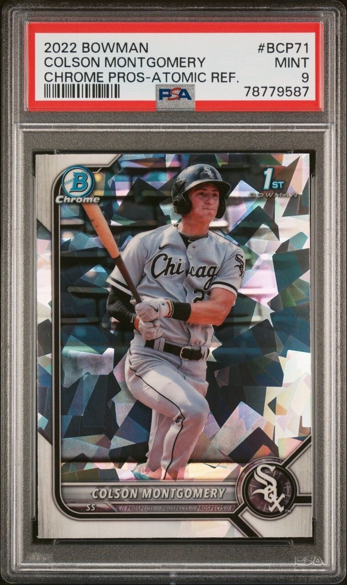 COLSON MONTGOMERY 2022 BOWMAN CHROME 1ST ATOMIC REFRACTOR PSA 9 