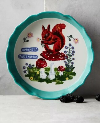NWT Anthropologie NATHALIE LETE Squirrel FRANCOPHILE Pie Dish Woodland  Autumn