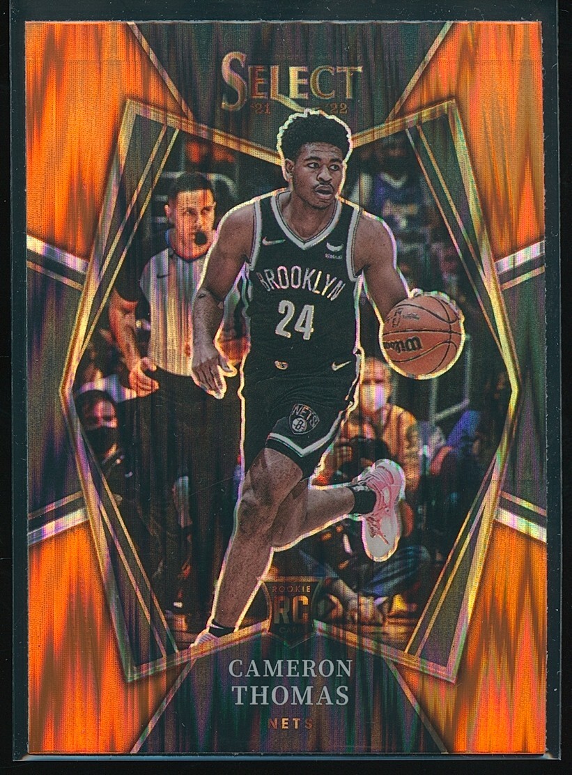 Cameron Thomas 2021-22 Panini Select Premier Level Orange Flash Prizm Rookie RC
