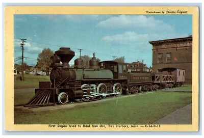 1948 First Engine Used To Haul Iron Ore Train Two Harbors Minnesota MN Postcard