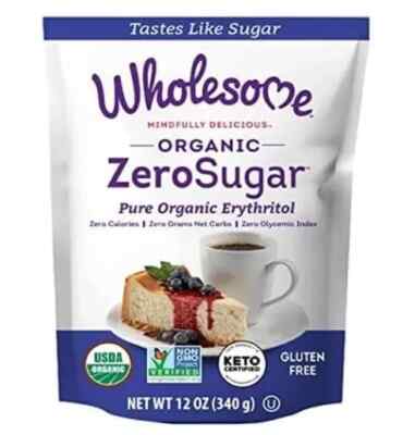 Gesunde Süßstoffe Bio Zero Sugar Erythrit, weiß 340g KOSTENLOSER VERSAND