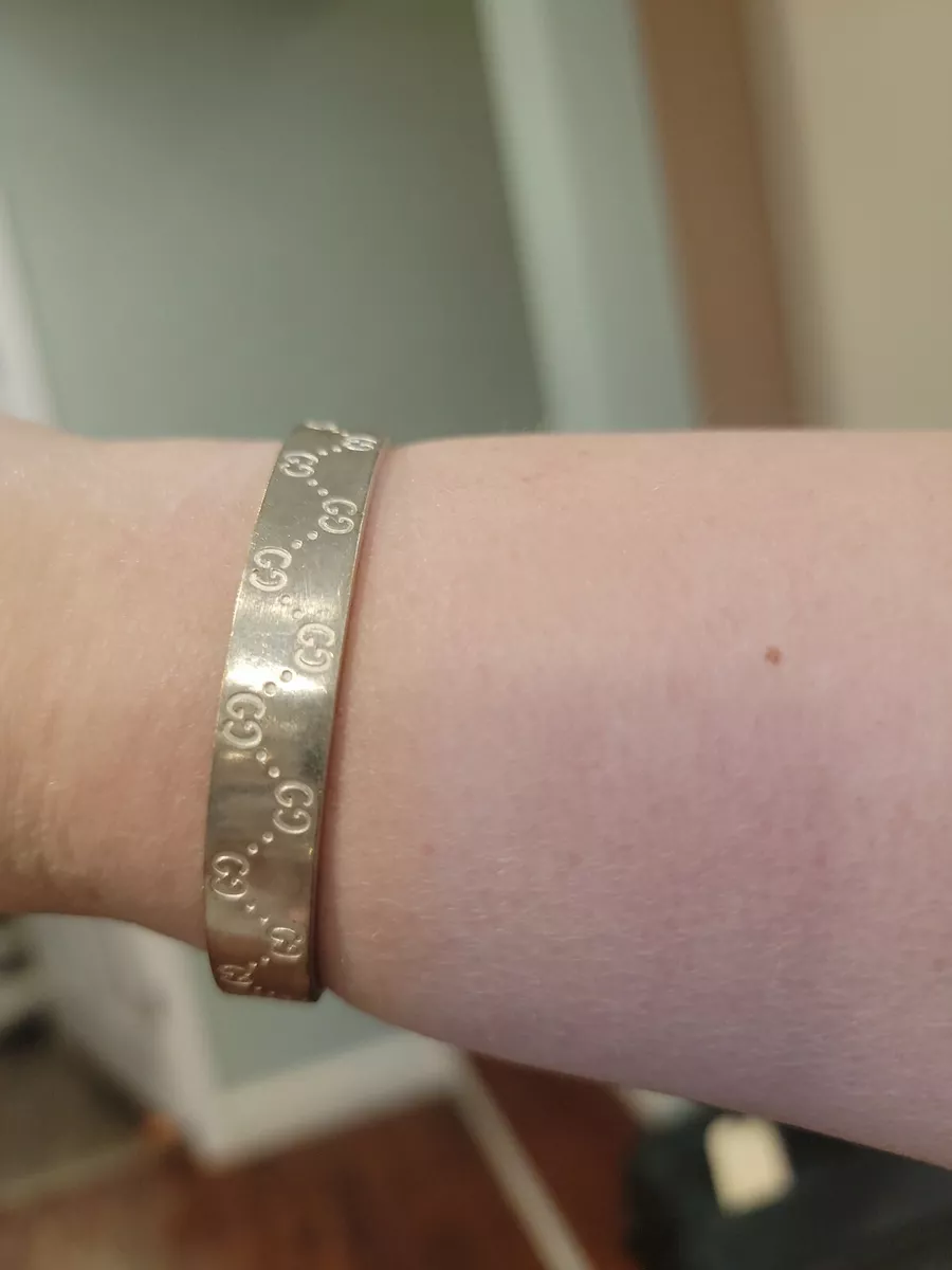 Gucci Double 925 Sterling Silver 17 Women s Bracelet Bangle eBay