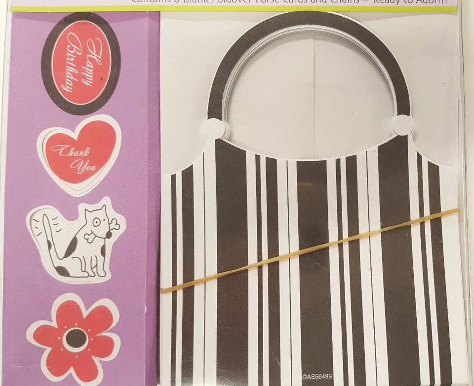 7 tarjetas y cadenas de monedero en blanco con forma de papelería simplemente adornable Foto 3 de 3