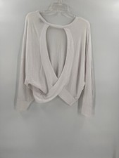 Sen Collection White Back Criss Cross Long Sleeve Blouse Size 1 USA Made EUC
