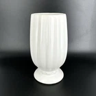 McCoy Floraline Vase Ribbed Pottery 495 White Matte Vintage