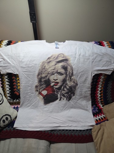 Madonna 2012 MDNA Tour T-Shirt Double Sided XL White Tee Madame X Confessions  - Picture 1 of 6