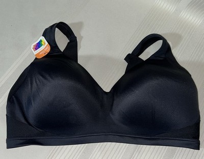 NWT Warner's Women's 2X No Side Effects Back Smoothing Lift T-Shirt Bra Black