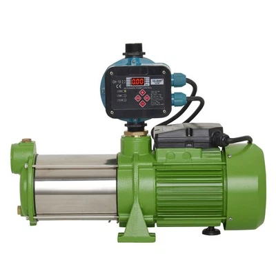 CHM GMBH Kreiselpumpe Gartenpumpe Edelstahl 5 Bar Druck 8700 L/h + Druckschalter