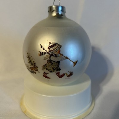 Vintage Corning Holly Hobbie Glass Ball Christmas Ornament In Tube Pack 1974