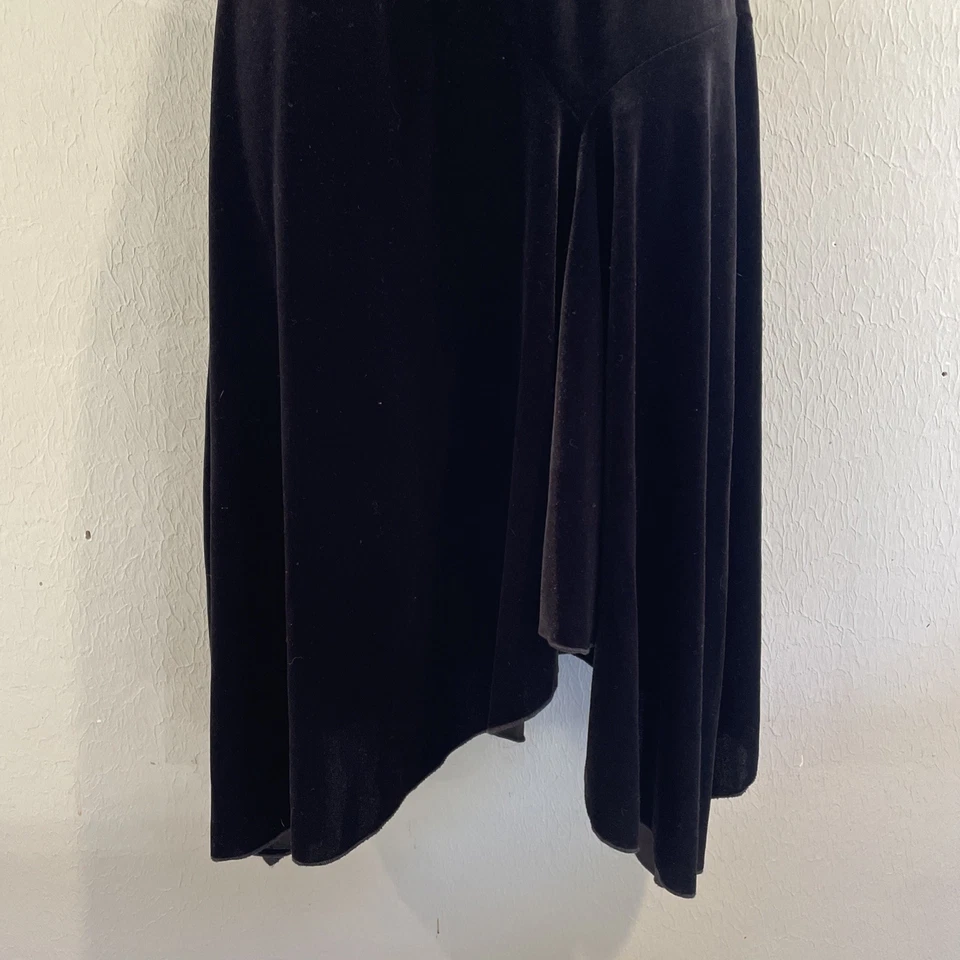 Vestido Vintage Años 90 M Cabricho Hada Grunge Terciopelo Asimétrico Y2K Babydoll Negro Foto 3 de 4