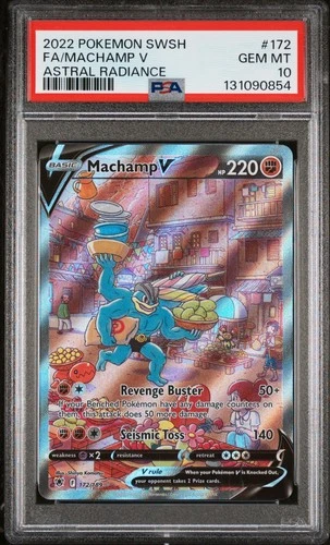 2022 POKEMON SWORD & SHIELD ASTRAL RADIANCE #172 FULL ART/MACHAMP V PSA 10