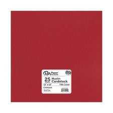 Paper Accents Muslin Texture Cardstock, Crimson, 12x12 Inch, 25 Pack, 73lb, S...