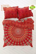 Indian Floral Duvet Cover Set Mandala Bedding Ethnic Boho Blanket Doona Cover