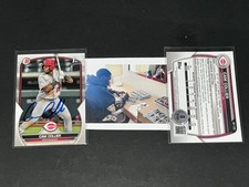 Cam Collier Reds Auto Signed 2023 Bowman 1st Base Beckett Witness Hologram .