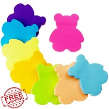 Bear Shape Sticky Notes, 3x3", 560 Sheets, 8 Bright Colors, Notebook Pad