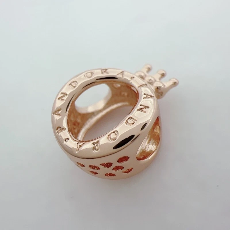 Rose gold Plated Crown O Round Charm fits Pandor Moments Bracelet - Image 2 of 4