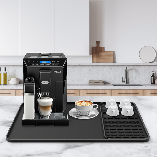 Silicone Coffee Mat, 24''X16'' Bar Mat with Detachable Dish Drying Mat - Fits un - Picture 2 of 12