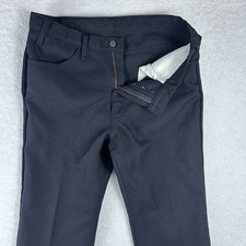 VTG 60s 70s Levis Pleated Pants Black 36X31 100 Dacron Black Tab USA Scovill