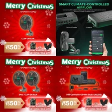 Mars Hydro 6'' Grow Tent Clip Fan Auto-Oscillating APP-Controlled Fan 10 Speeds